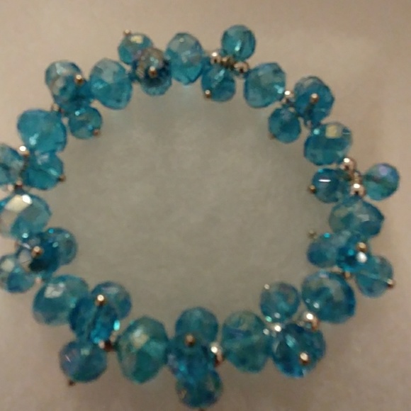 Aqua Metallic Crystal Bracelet - Picture 2 of 8